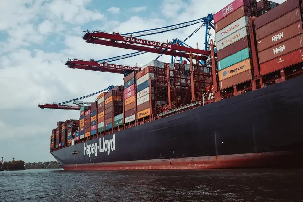 Hapag-Lloyd vessel loading at port